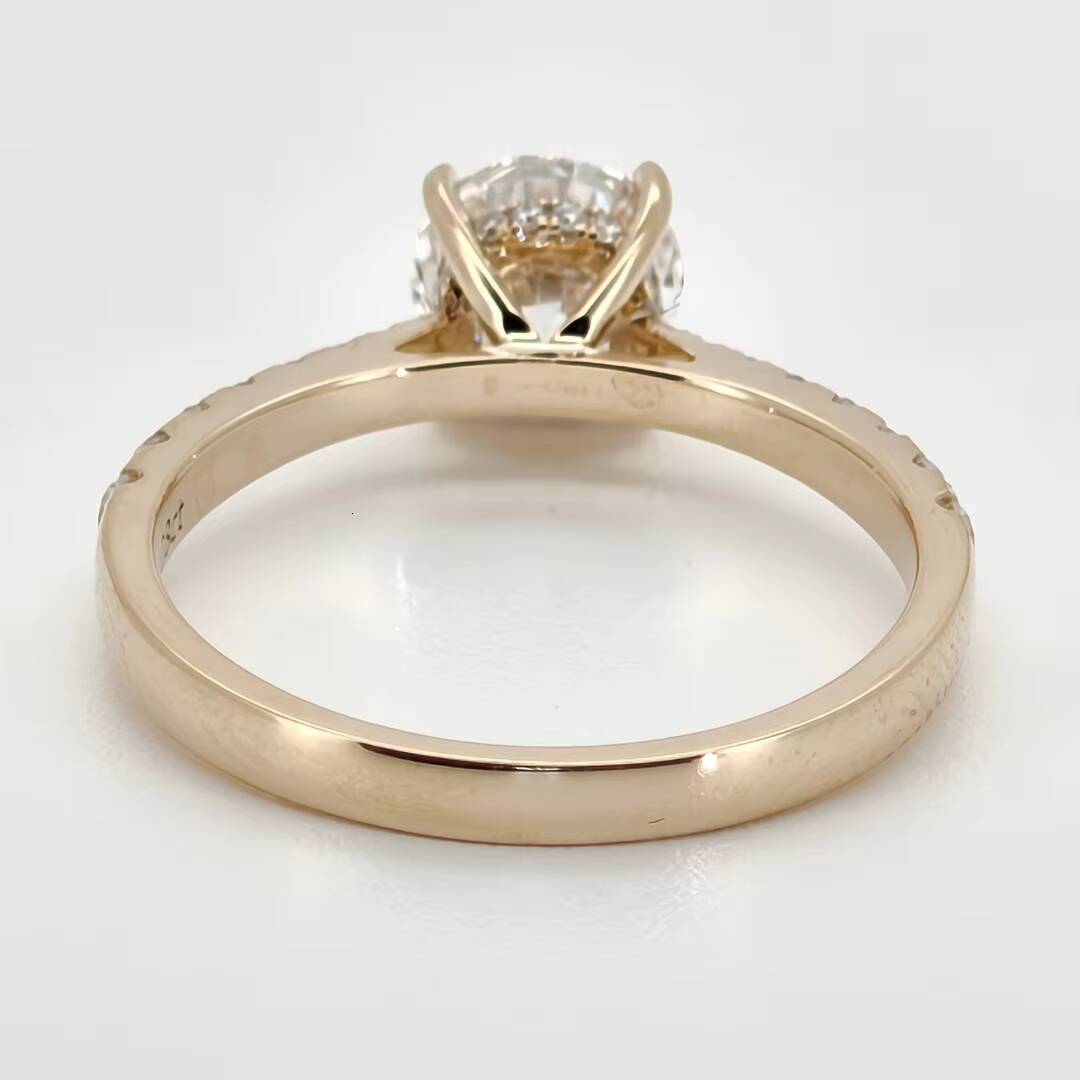 Platinum Jewelry Oval Igi Certified Diamond Lab Grown 14K 18K 10K Gold Rings Engagement Lab Diamond Ring