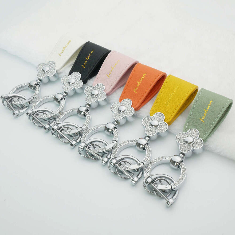 Women's Keychain Ornament Hanging Chain metal keyring key wallet Hot Sale New Accessories Pearl Bow Pendant Jewelry Earphone Case orange