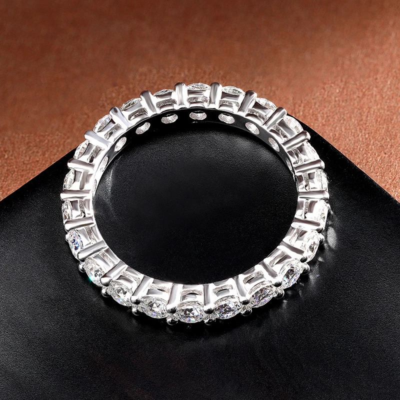 KNOBSPIN m Round Ring 18K White Gold Plated 925 Sterling Silver Fine Jewelry Wedding Engagement Rings for Women Man 251225