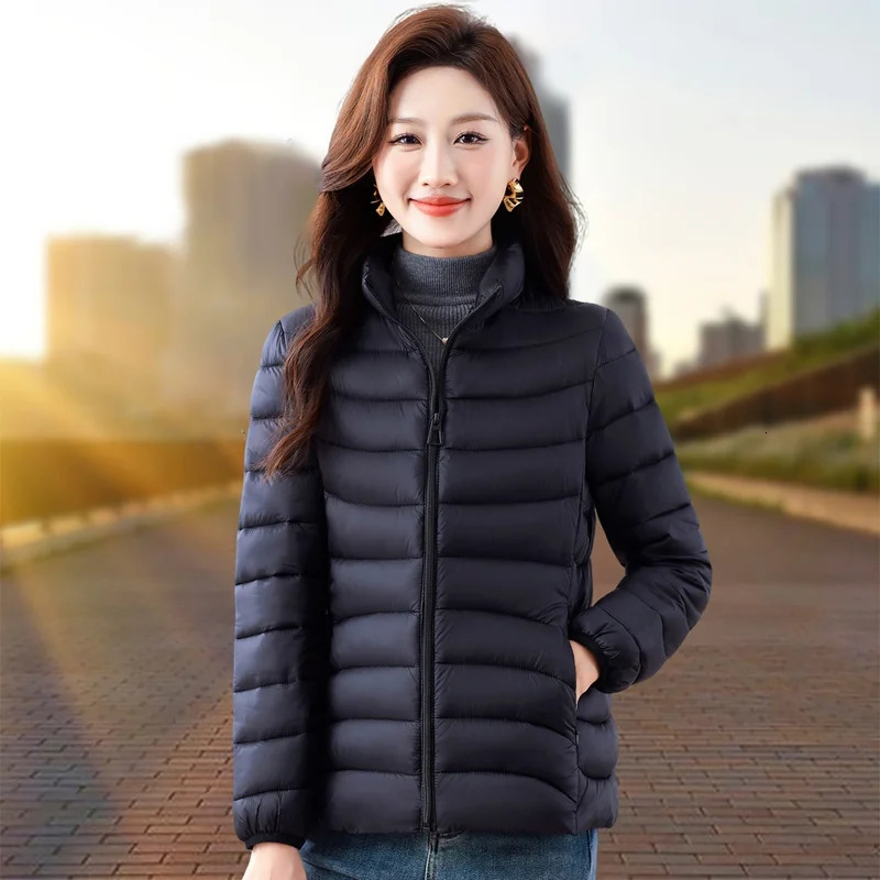 Loose Short Cotton Jacket for Women Korean Style Slim and Fashionable Stand Collar Top 251210