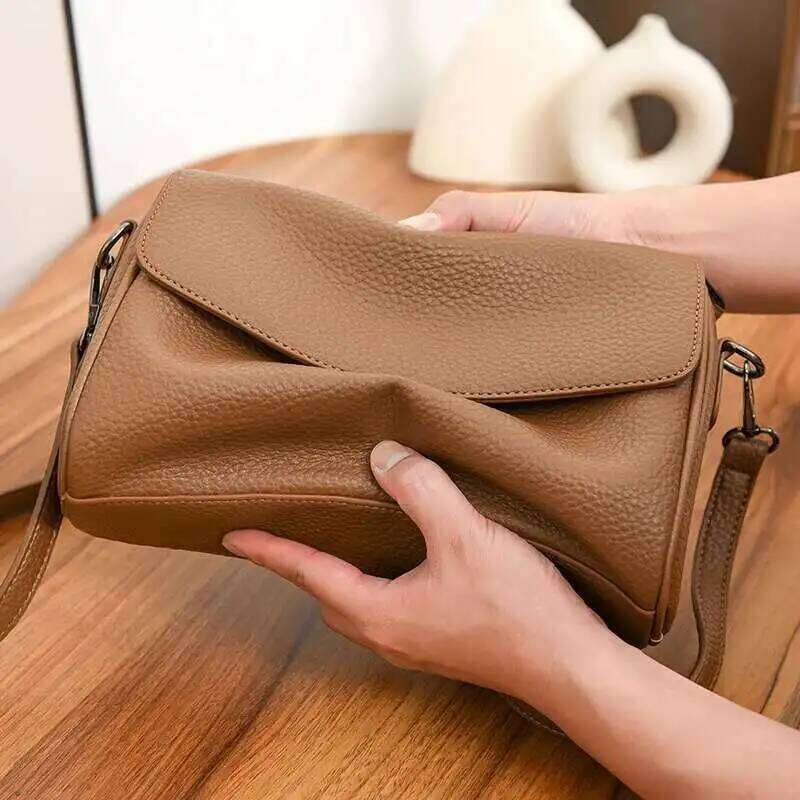 2025 New Authentic Genuine Leather Women's Shoulder Bag Fashion Retro Female Crossbody Bags Wallet Designer Brand Messenger Sac