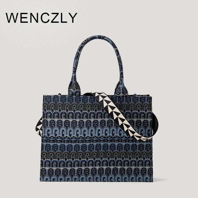 WENCZLY Tote Bag For Women Designer Handbags And Purse Canvas Letter Embroidery Decoration New In Crossbody Bags LEMON KOKO
