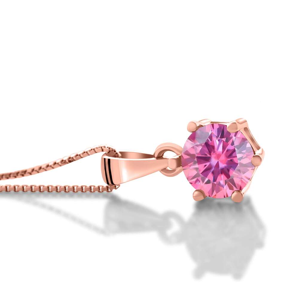 Sparkling Real 1 Ct D Color Moissanite Pendant Necklace 100% 925 Sterling Silver Engagement Wedding Party Fine Jewelry b9a