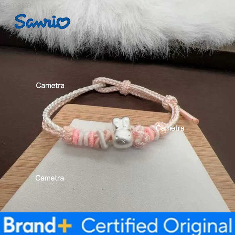 Sanrio Kawaii Miffy Rabbit Bracelet Pure Silver Cute Rabbit Hand-woven Rope Pure Silver Bracelet A Gift for Best Friends and Couples H251229