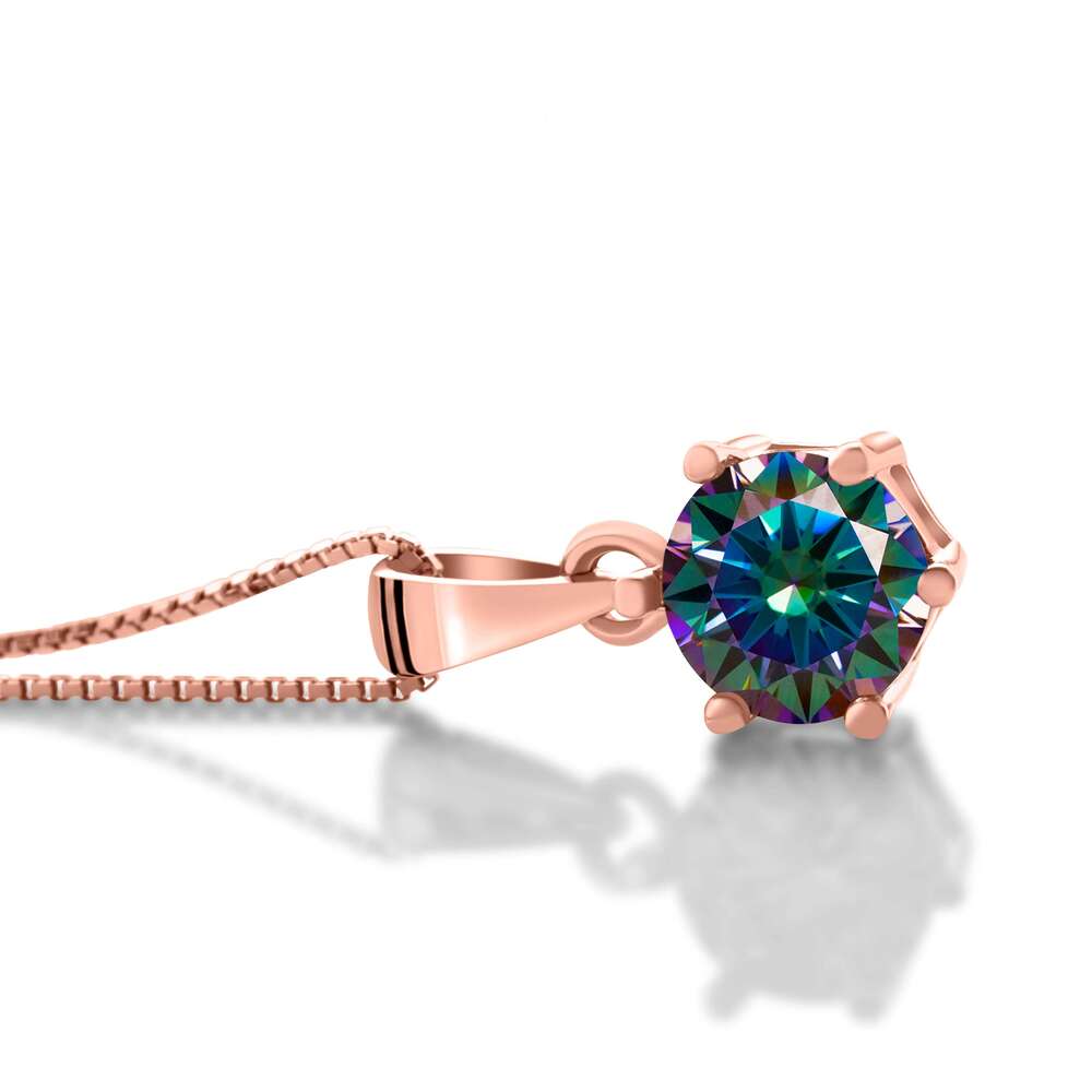 Sparkling Real 1 Ct D Color Moissanite Pendant Necklace 100% 925 Sterling Silver Engagement Wedding Party Fine Jewelry b9a