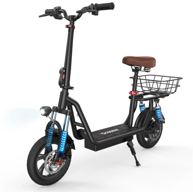 EU Warehouse iScooter i12 500W Electric Scooter 15.6 MPH Max Range 21 Miles Peak 500W Motor 36V 7.5 AH Electric Scooter With Seat & Carry Basket