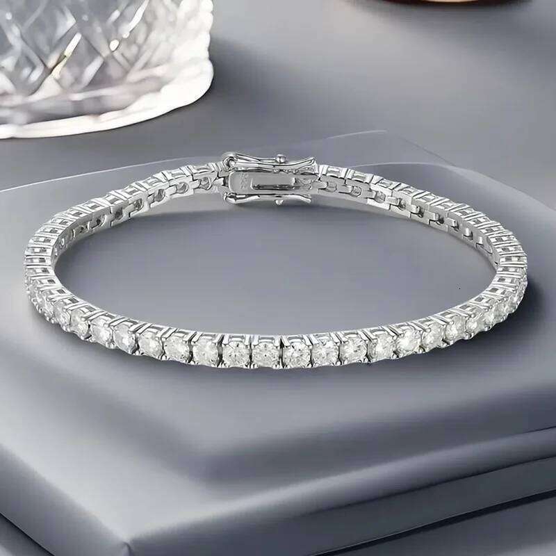 925 Sterling Silver Moissanite Bracelet 0.1ct 3mm D VVS1 Diamond with GRA for Women Sparkling Wedding Party Fine Jewelry 947