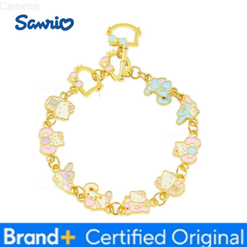 Sanrio Sweet and Cute HelloKitty My Melody Series Hollow Enamel Bracelet Fashion Kawaii Jewelry Gift H251229