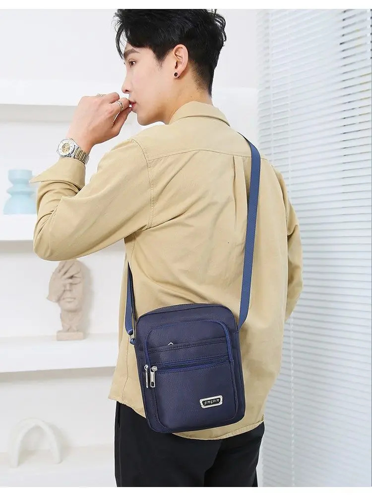 Waterproof Men Crossbody Bags Male Nylon Shoulder Boy Messenger Bag Man Handbags For Travel Casual Large Satchel Grey 251216