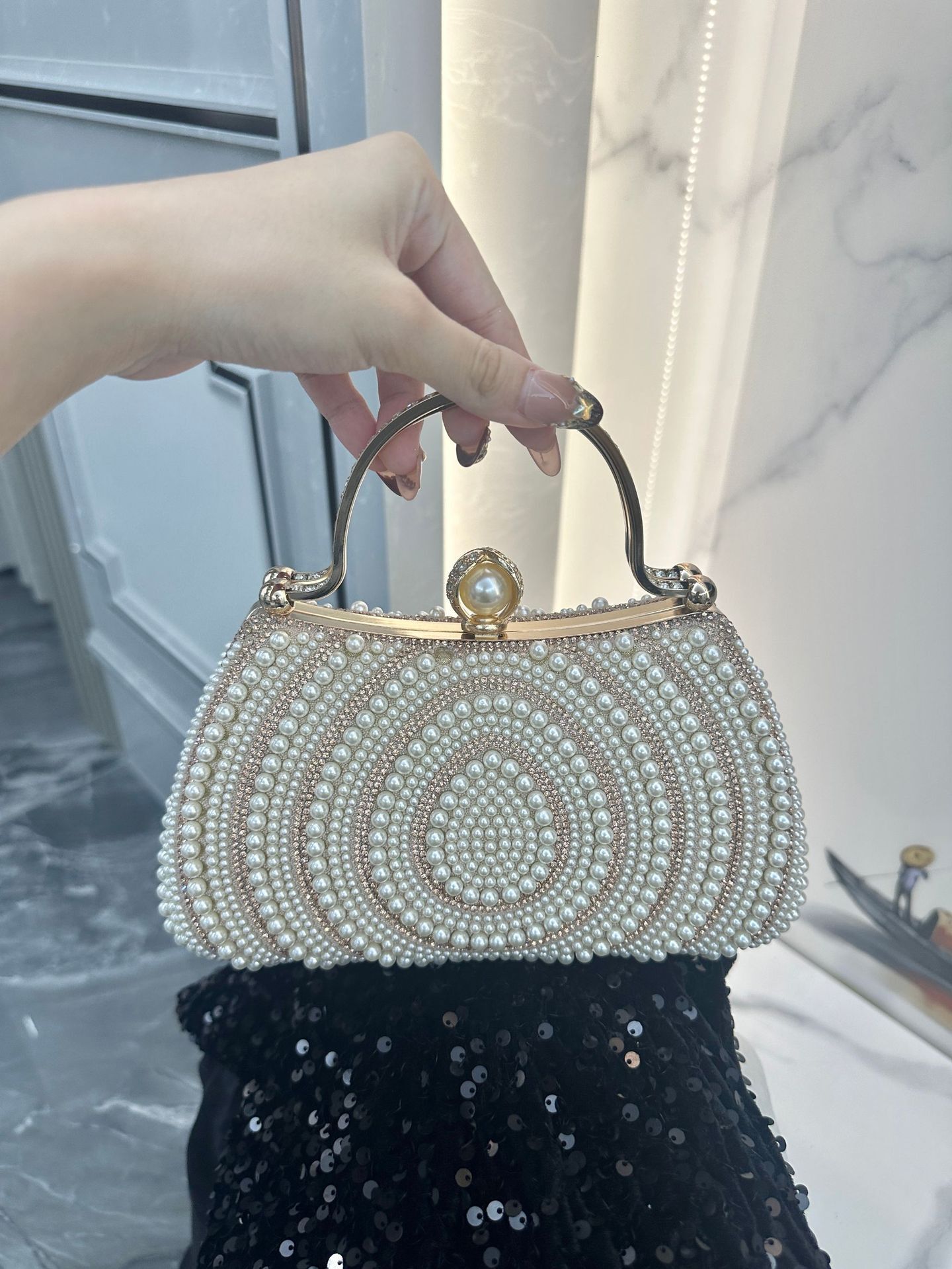 New European and American style women's evening dress bag, diamond decoration bag, crossbody bag, luxury handbag, shoulder bag