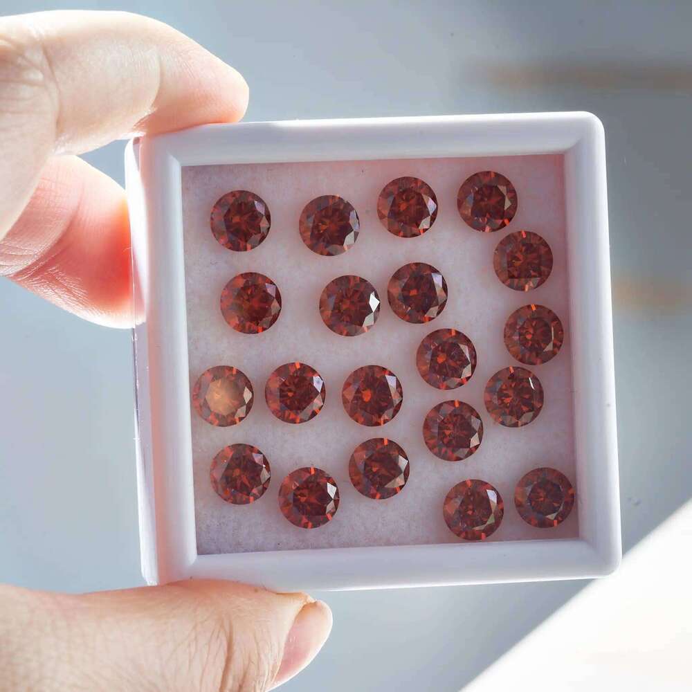 Orange lab Moissanite Loose Stones VVS1 0.5ct-5.0ct Round Cut shape real moissanite Pass Diamond Test For DIY silver jewelry 7d9