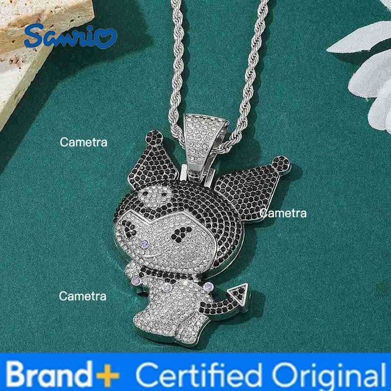 Sanrio Kuromi Rhinestone Necklace - Kawaii Anime Pendant Jewelry - Hip Hop Gothic Unisex Chain - Festival Cosplay Gift for Women H251229