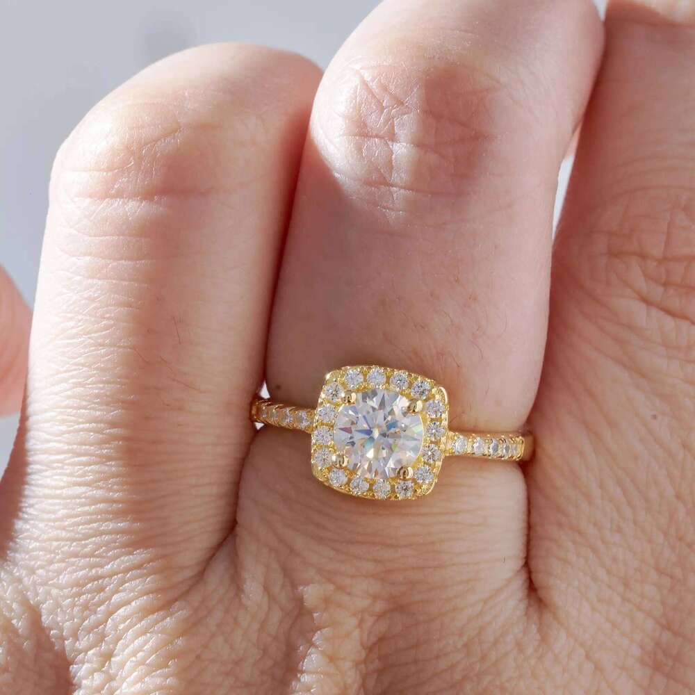 1 Ct D color VVS Moissanite Diamond Rings For Women Female Classic 925 Sterling Silver Ring Wedding Engagement Jewelry 390