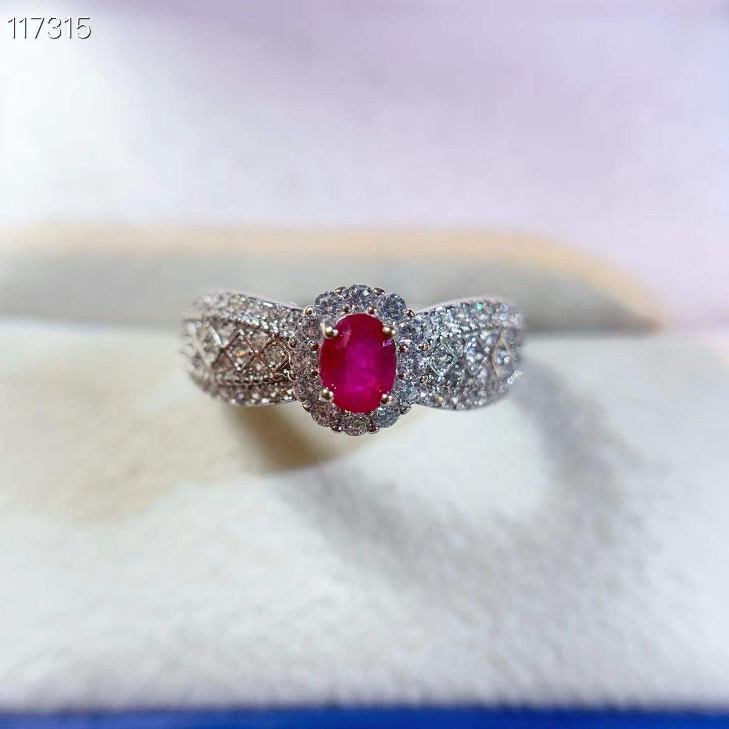 Classic 925 silver wedding ring for women natural ruby ring with certificate 4mm*5mm 0.4ct genuine pink ruby silver jewelry