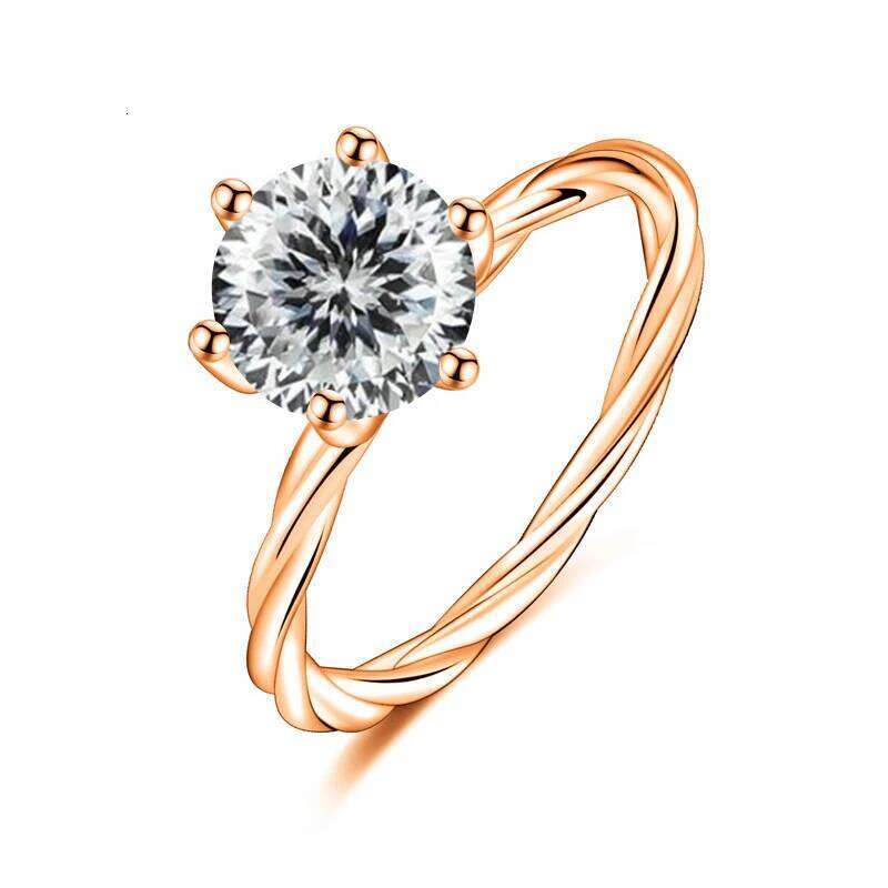 1 Ct moissanite ring for charm lady Wedding Promise Solitaire Band GRA Certified S925 Sterling Silver Rose gold finger Ring df7