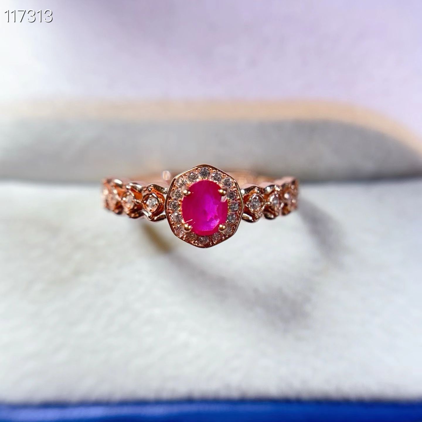 Natural pink ruby ring Adorable 925 silver gemstone ring 4mm*5mm 0.4ct genuine ruby jewelry gift for women