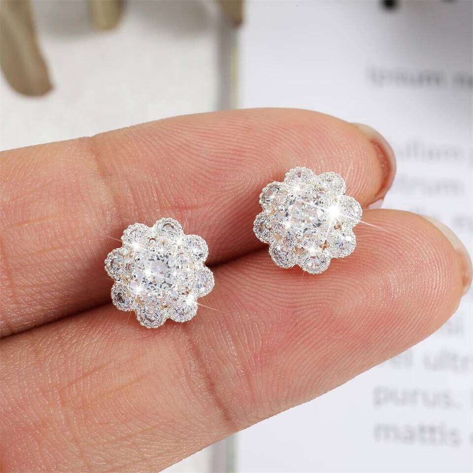 ZAKOL Luxury AAA Zircon Flower Stud Earrings Brilliant Micro Paved CZ Versatile Female Jewelry