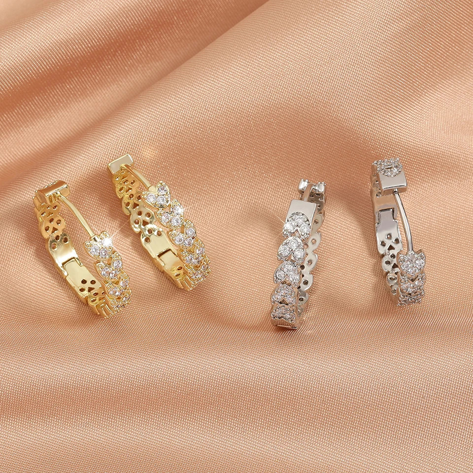 ZAKOL Elegant Micro Paved Zircon Big Hoop Earring for Women Bridal Wedding Engagement Party Jewelry 251224