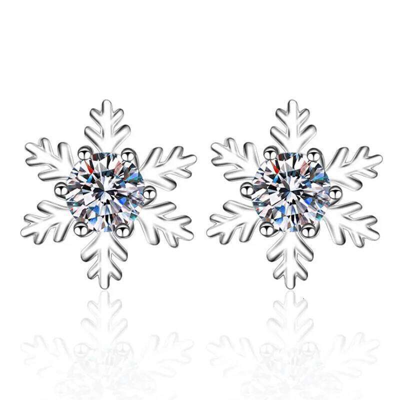 D Color Moissanite Snow Stud Earrings for Women Party S925 Sterling Silver Diamond Earring Fine Jewelry Gift a06