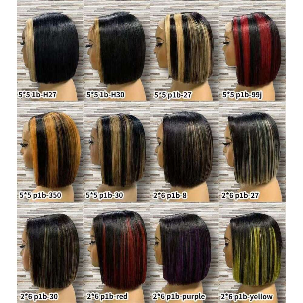 Bob Straight 2*6 5*5 Lace Wig 100% Human Hair Aimeier