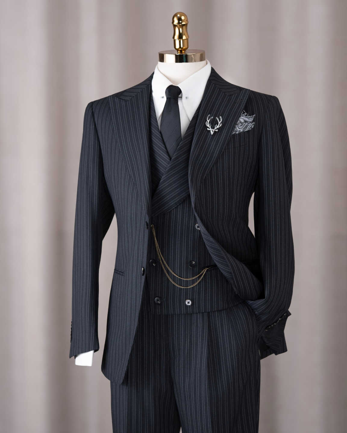 Elegante (Blazer+Vest+Pants) Men's Fashion Business Casual Slim Fit Wedding Business Suit Elegant Man Suit