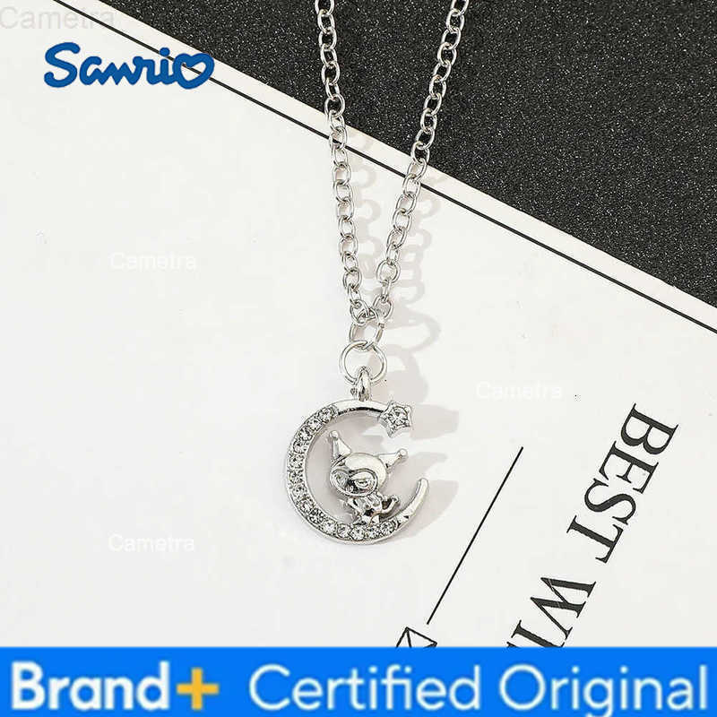 Sanrio Cute Kuromi Cartoon Necklace Sweet Girls Rhinestone Moon Neck Chain Girls Must Dress Up H251229