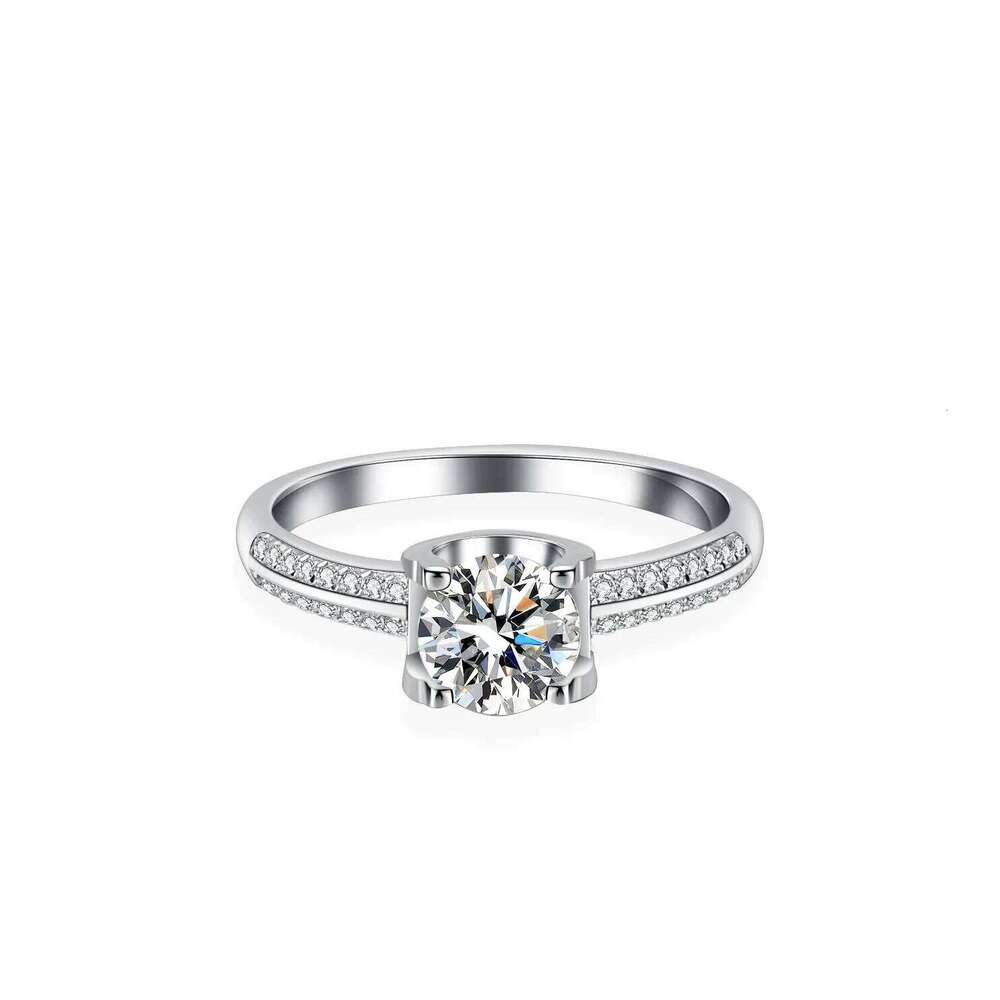 18K Gold Inlaid D Color Moissanite Cross Women's Double Row Cow Head PT950 Platinum Diamond VVS1 Ring Fashion Jewelry d2a