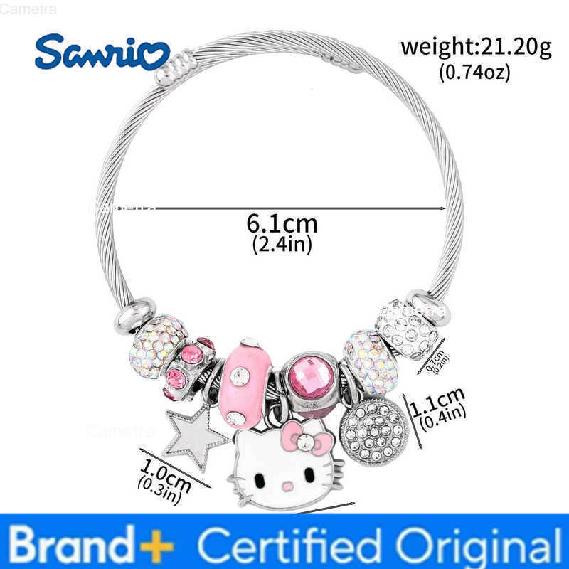 Sanrio Hello Kitty Gold Plated Bracelets With Charms for Women High Quality Fashion Jewelry for Girl Kawaii Party Gifts H251229