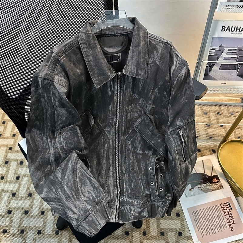 American Washed Heavy Duty Vintage High-End Mens And Womens Loose Casual Denim Jacket Fashionable Casual Outerwear 251223