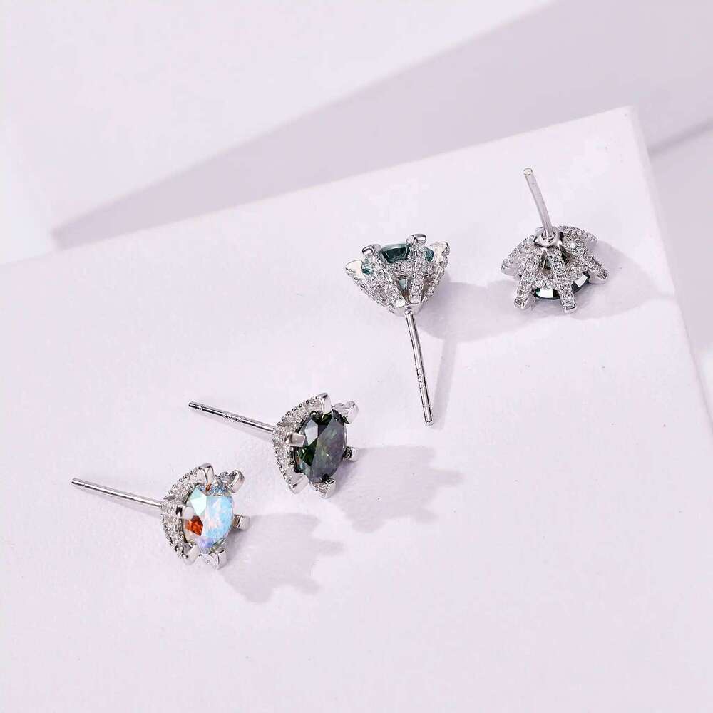100% Dcolor vvs GRA Moissanite stub Earrings for Women Lab Grown Diamond Ear Studs 925 Sterling Silver Fine Jewelry Gift db0