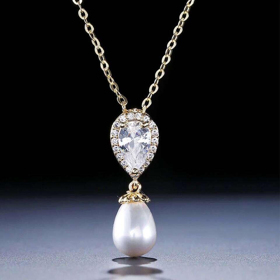 ZAKOL Brand Water Drop Simulated Pearl Dangle Earrings for Women Fashion Lady's Ear Accessory Wedding Engagement Party Jewelry