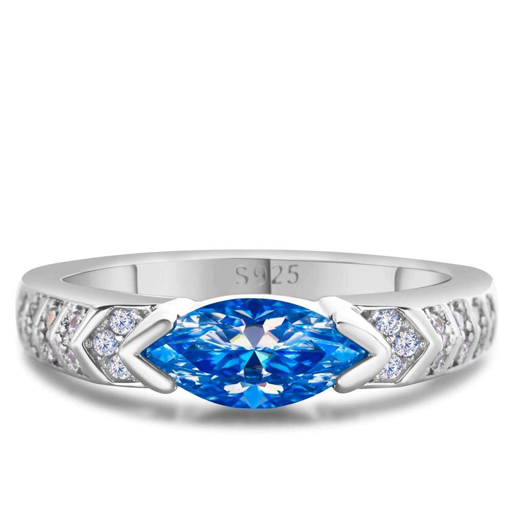 1ct marquise shaped moissanite ring for charm lady S925 Sterling Silver 18k Gold Plated Wedding Band Promise Diamond Rings 88e