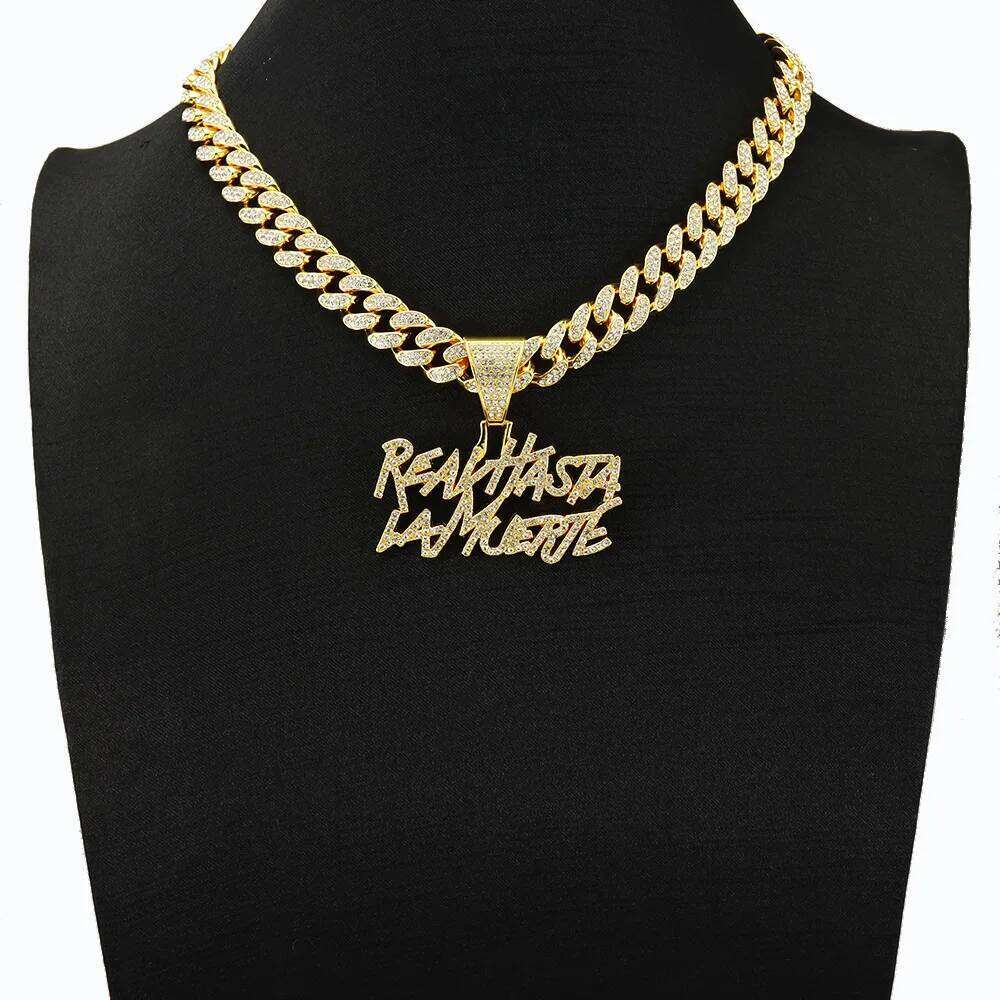 ZAKOL Hip Hop Shiny Cuban Link Chain Necklace Women Men Buling Rhinestone Iced Out Punk Fashion Jewelry Gift