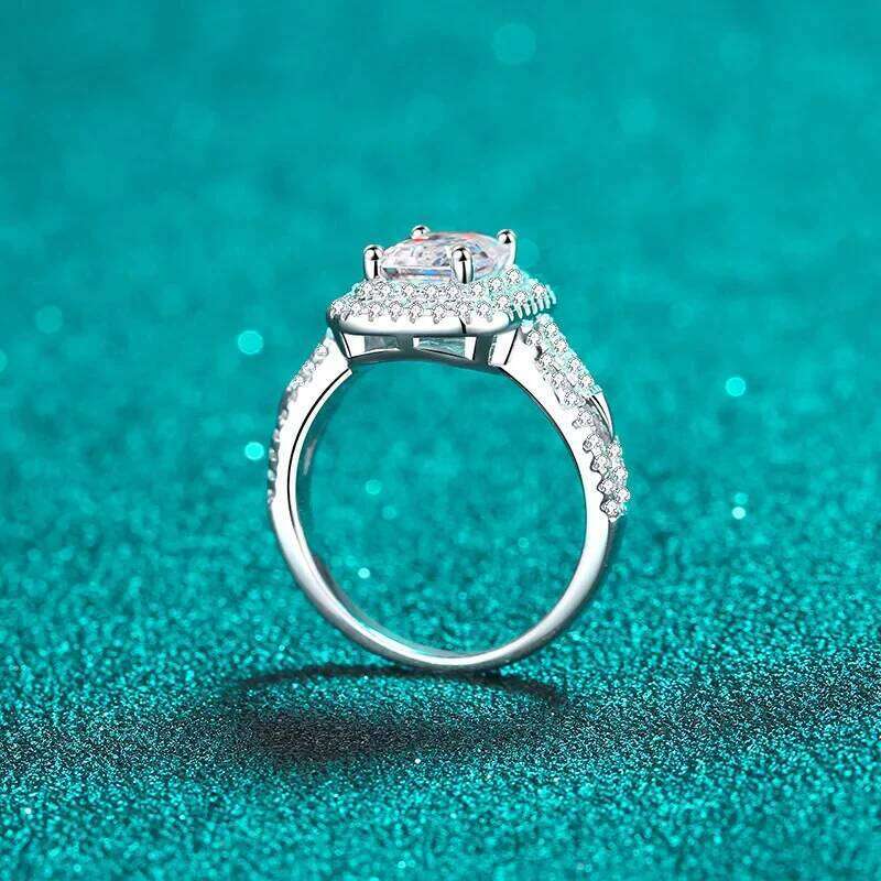 18K gold women's inlaid with pink yellow moissanite ring, Pt950 platinum cute and fashionable ring 824