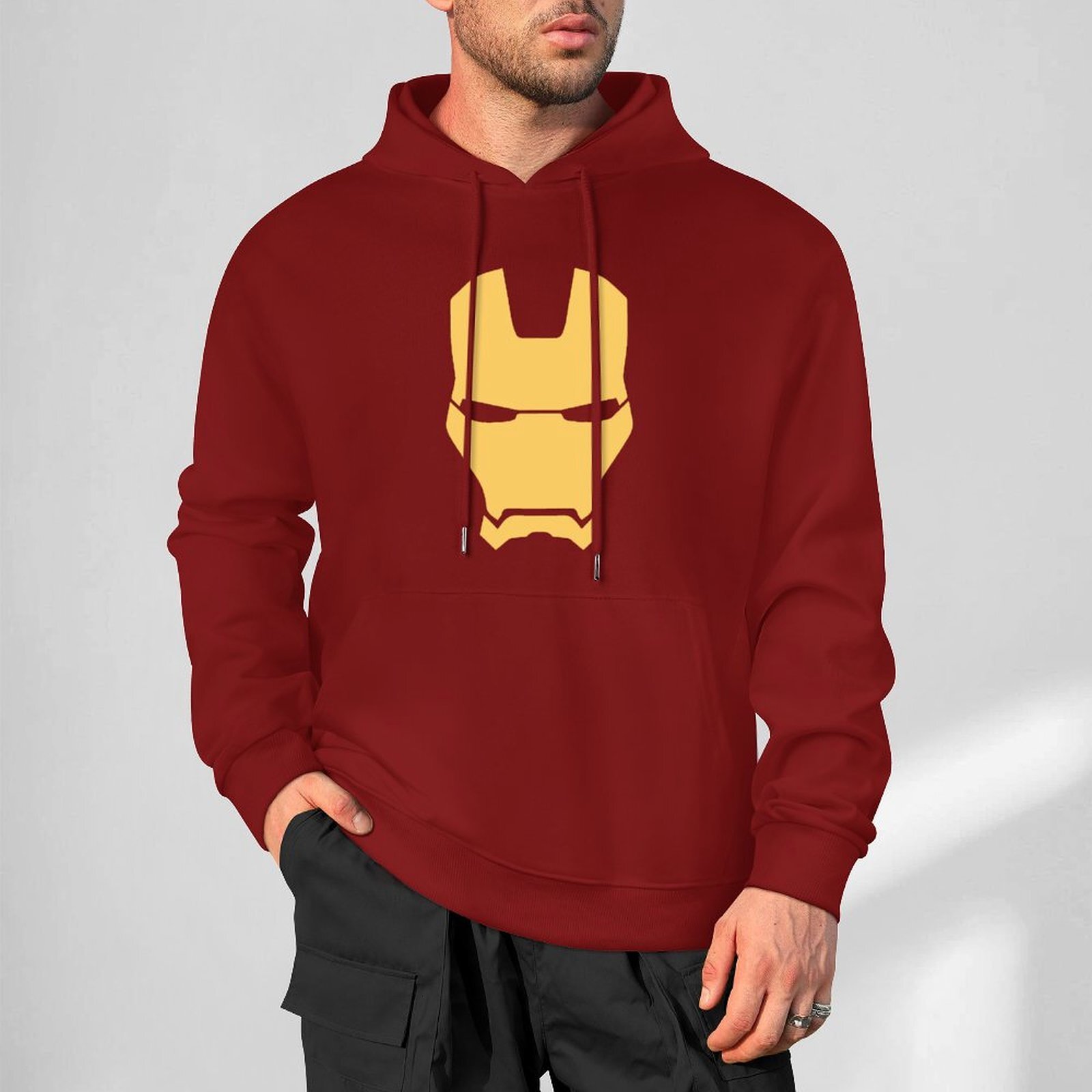 Custom Marvel Iron Man Designer Fall Winter Hoodie Design Unisex Long Sleeve Streetwear Hip Hop Oversized Fit Hoodie Men's Fashion Apparel M2