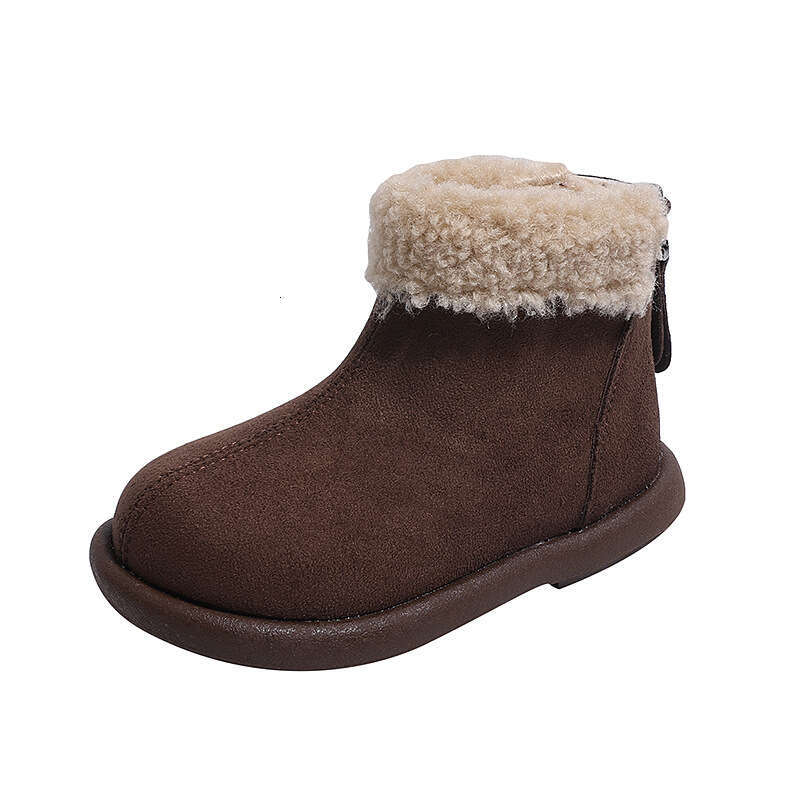 INS French Retro Birken 2025 Autumn Winter New Korean Style Girls' Fleece Short Boots Boys' Furry Cotton Shoes