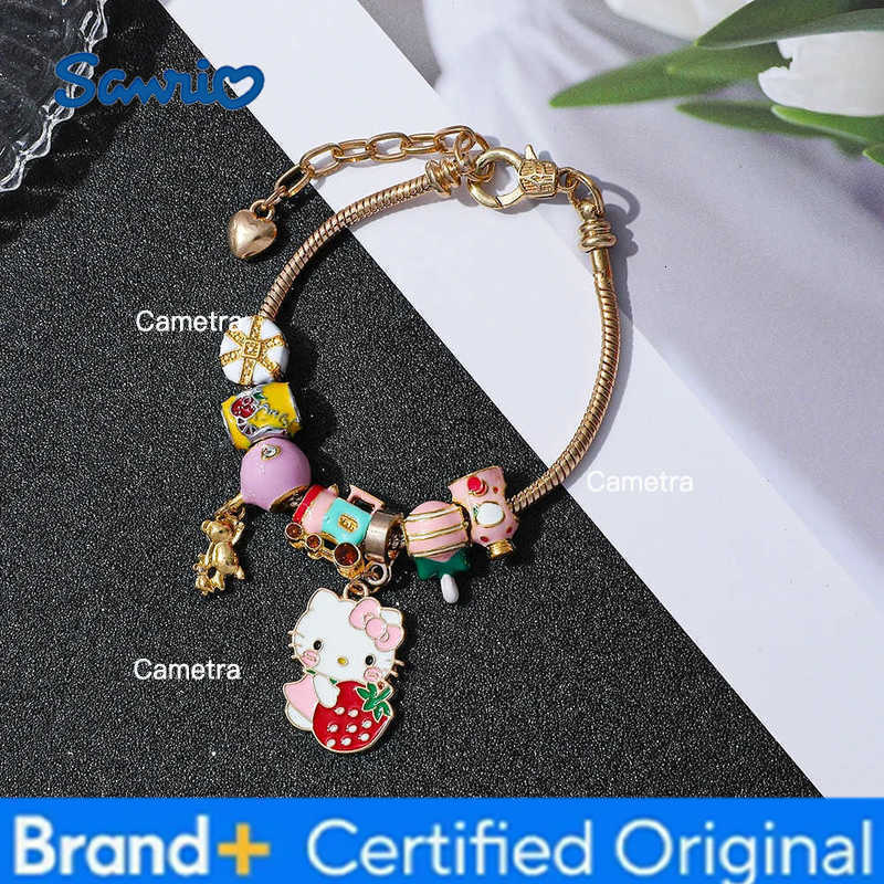 Sanrio Hello Kitty Anime Figure DIY Bracelet Fashion Sweet KT Cat Jewelry Accessory for Friends Holidays Cartoon Gift H251229