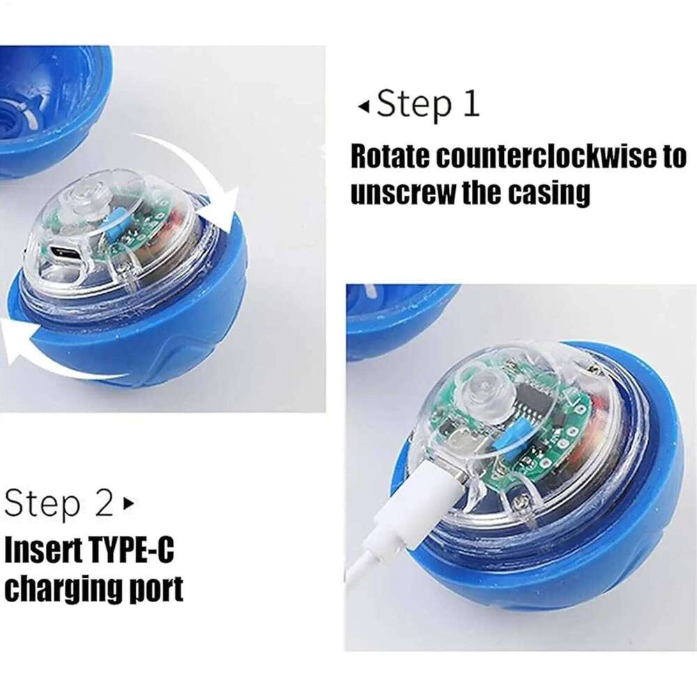 Automatic Rolling - USB Rechargeable Interactive Ball with LED Light, Self-Moving Indoor Play Toy for Puppy Dog