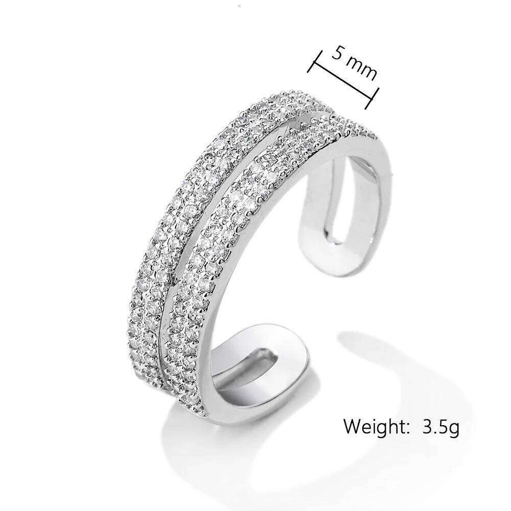 ZAKOL Shiny Cubic Leaf Flower Open Rings for Women Fashion Clear Marquise Zircon Crystal Finger Ring Party Jewelry