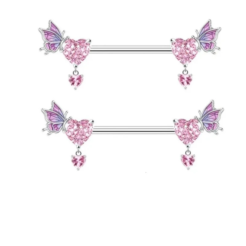 1Pair Stainless Steel Pink Nipple Piercing Jewelry Heart Wings Niplple Barbell Moon Devil Nipple Rings Body Piercing Pezon Mujer 251224