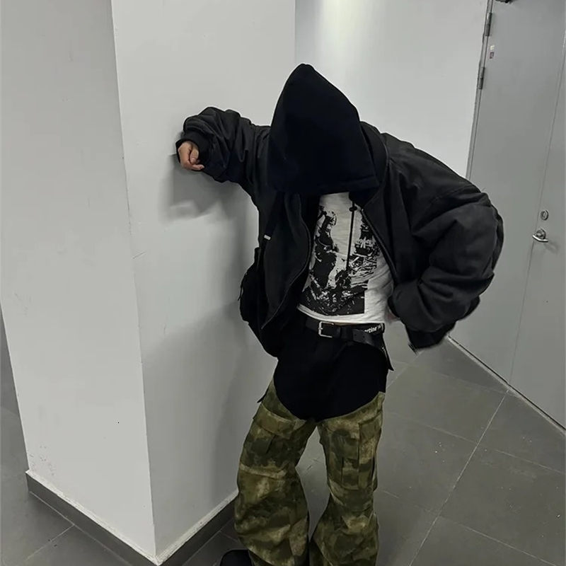 Double Layer Bomber Jacket Leather Cotton Pilot Coat Hooded Outerwear Mens Loose Fit Casual Style from Mainland China 251218