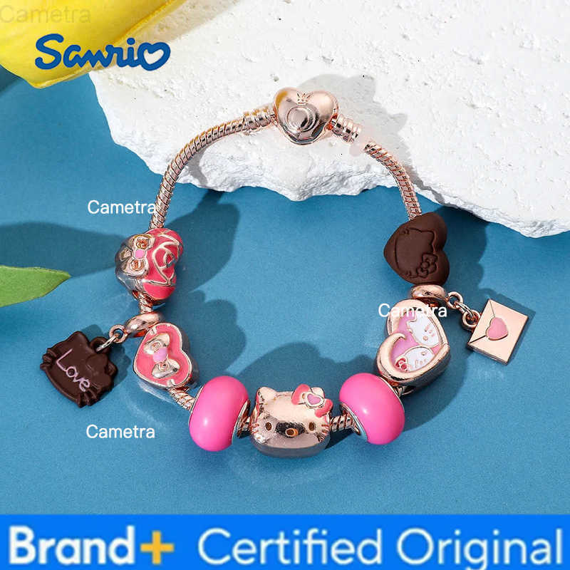 Sanrio Anime Cartoon HelloKitty Bracelet Cute Cartoon Figure Kitty DIY Accessory Kawaii KT Cat Bracelet for Children Party Gifts H251229