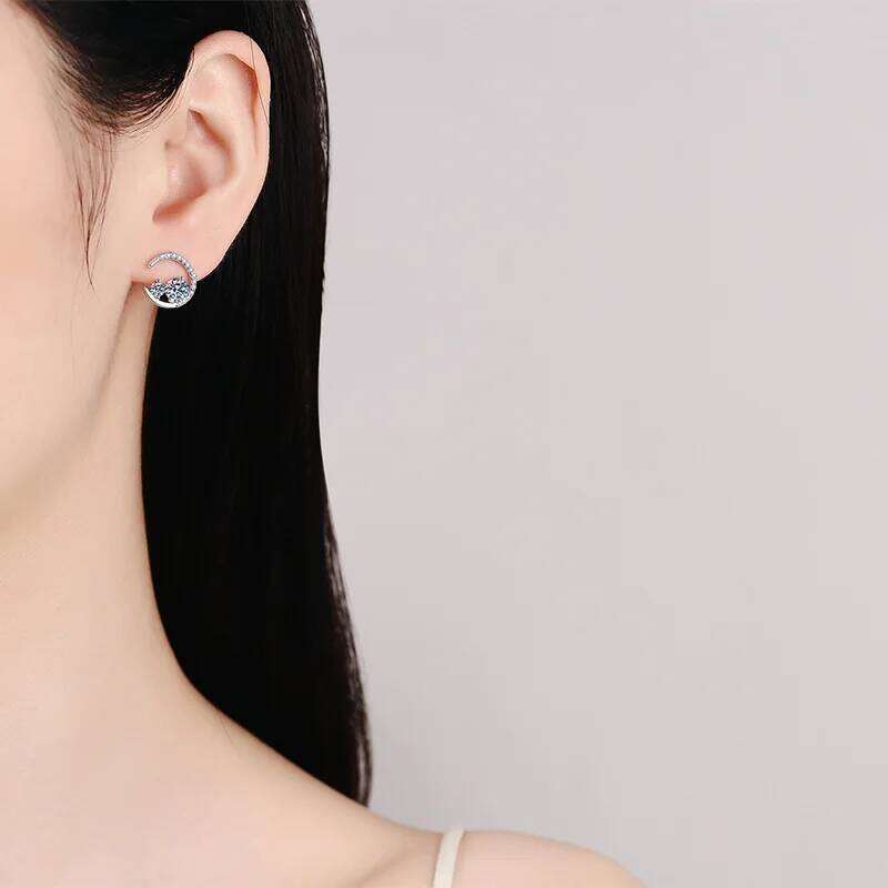 0.8ct D Color Moissanite Earrings for Women Lab Grown Diamond Ear Studs 925 Sterling Silver Fine Jewelry Gift be4