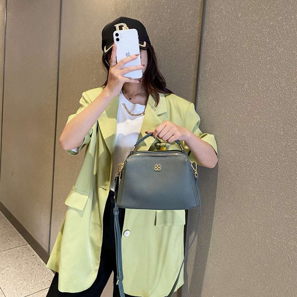 Luxury shoulder bag handbag Hobo new Boston bag genuine leather women's crossbody bag Togo top cowhide casual single handle multifunctional SENYY