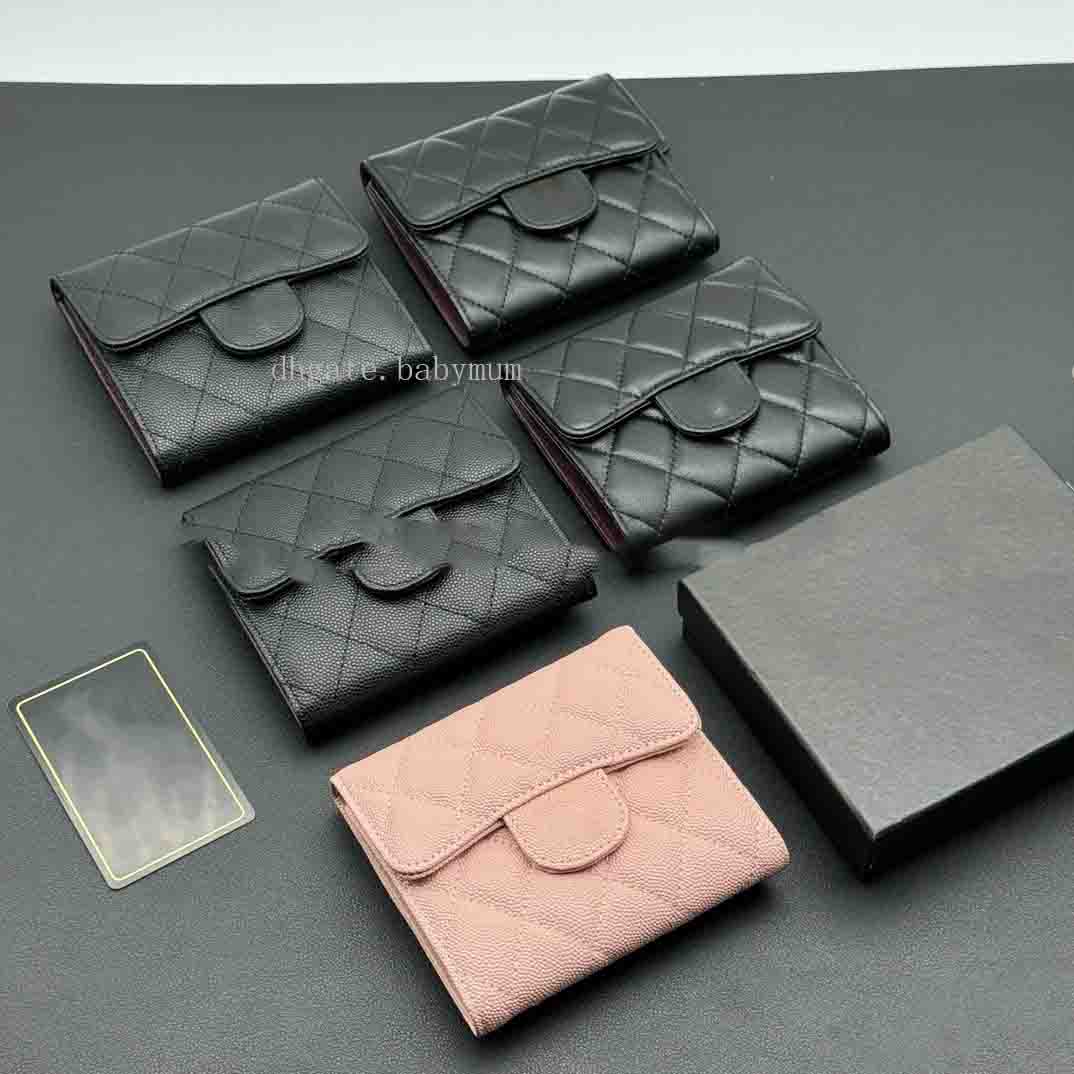 woman tri-fold wallet short wallets high-end genuine leather wallet rhombic purse ladies Multi-card slot wallets cowhide billfold high quality notecas