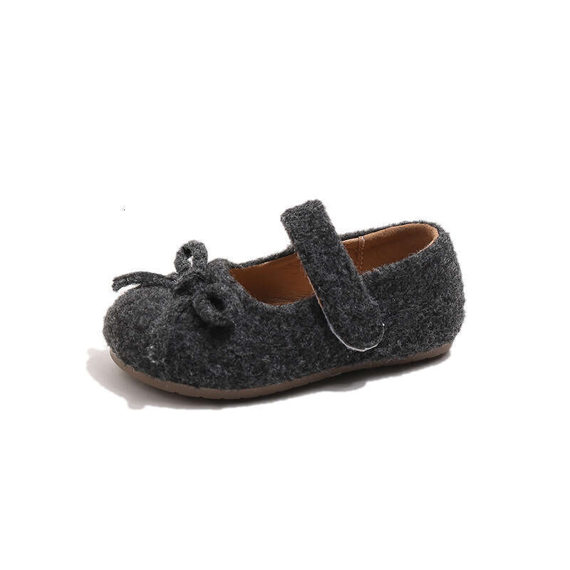 INS French Style Small Leather 2025 Spring and Autumn New Korean Version Girls' Felt Bow Princess Soft Sole Single Shoes
