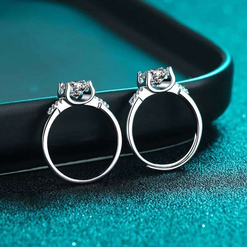 18K gold inlaid diamond women's Pt950 platinum personalized fashion bull head 1-Ct moissanite ring holiday gift 42b