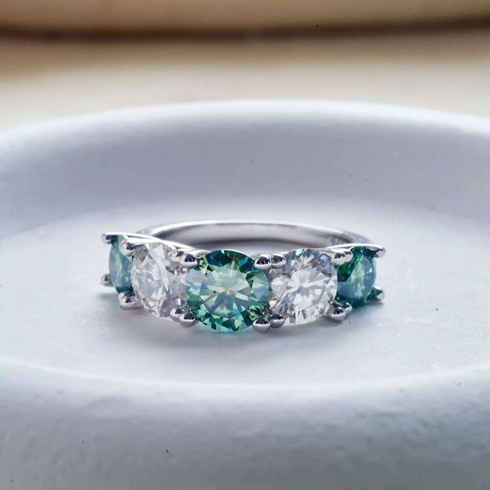 Luxury Total 3.6 Ct moissanite lab Diamonds Rings Round Brilliant for Women Bride Wedding Band Gift fine dating Jewelry gift 0fa