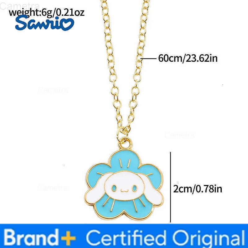 Sanrio Flower Pom Purin Cinnamoroll Melody Kuromi Cartoon Pendant Necklace Clavicle Chain for Male Female Students H251229