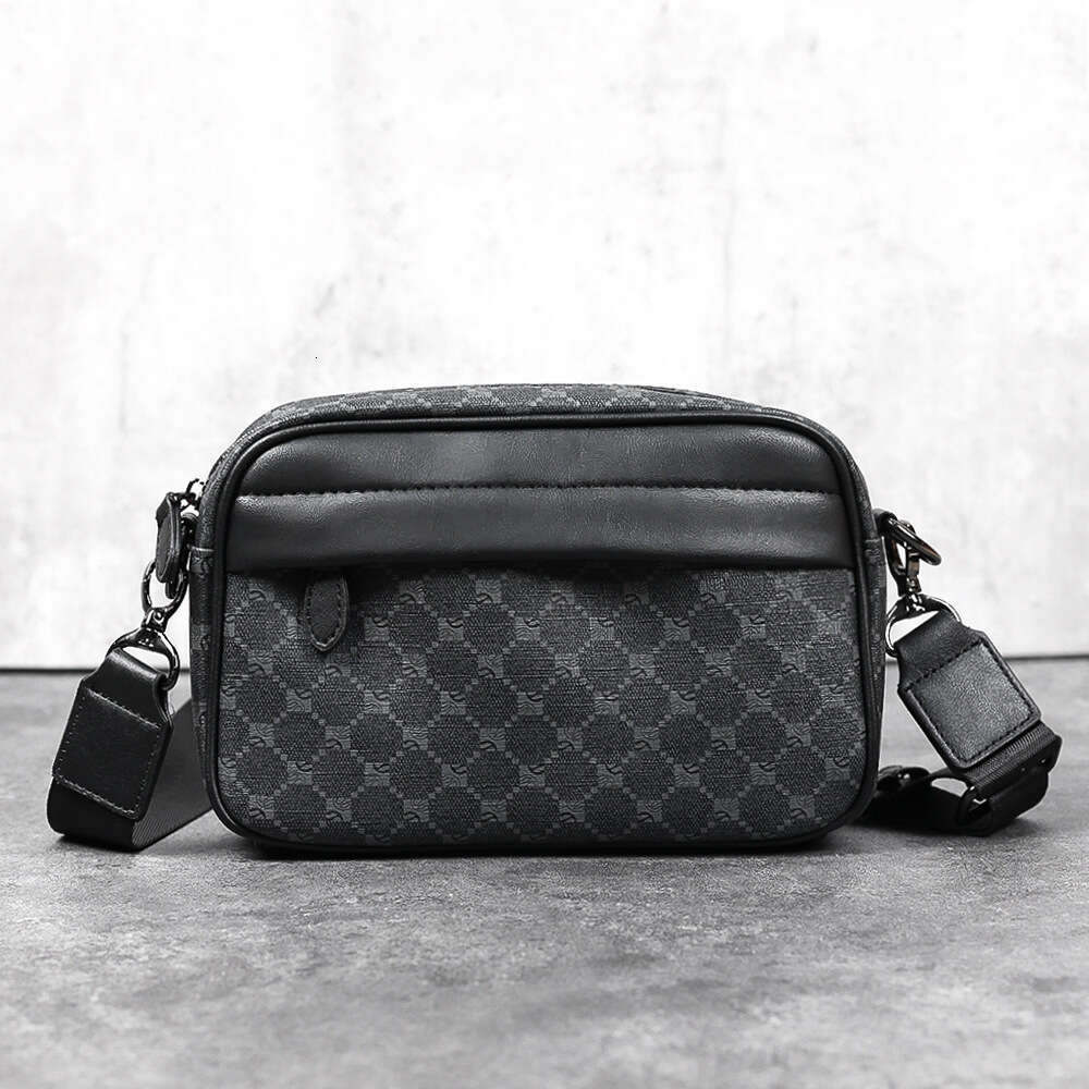 Fashion Trendy Messenger Single Plaid Crossbody Casual Business Leather Men S Small Shoulder Bag High Quality Luxury Bag
